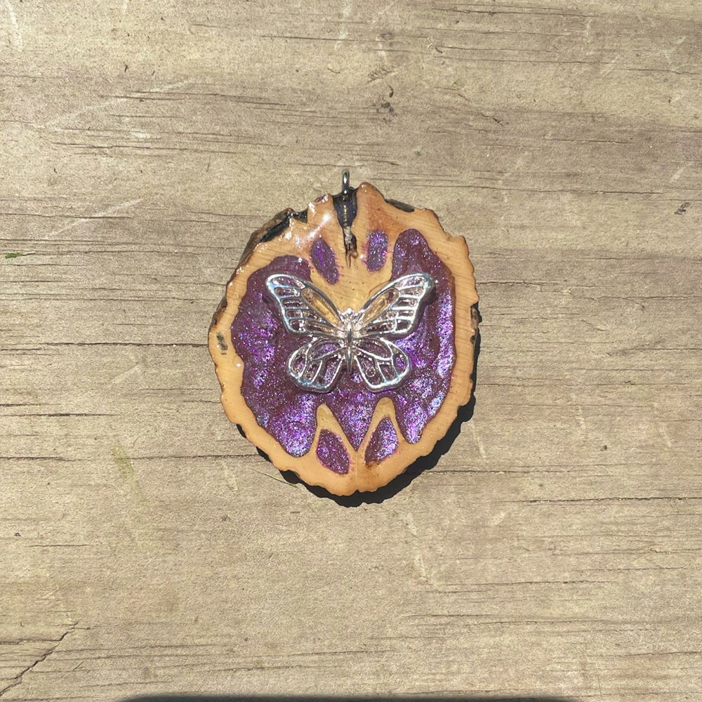 Butterfly Walnut Pendant